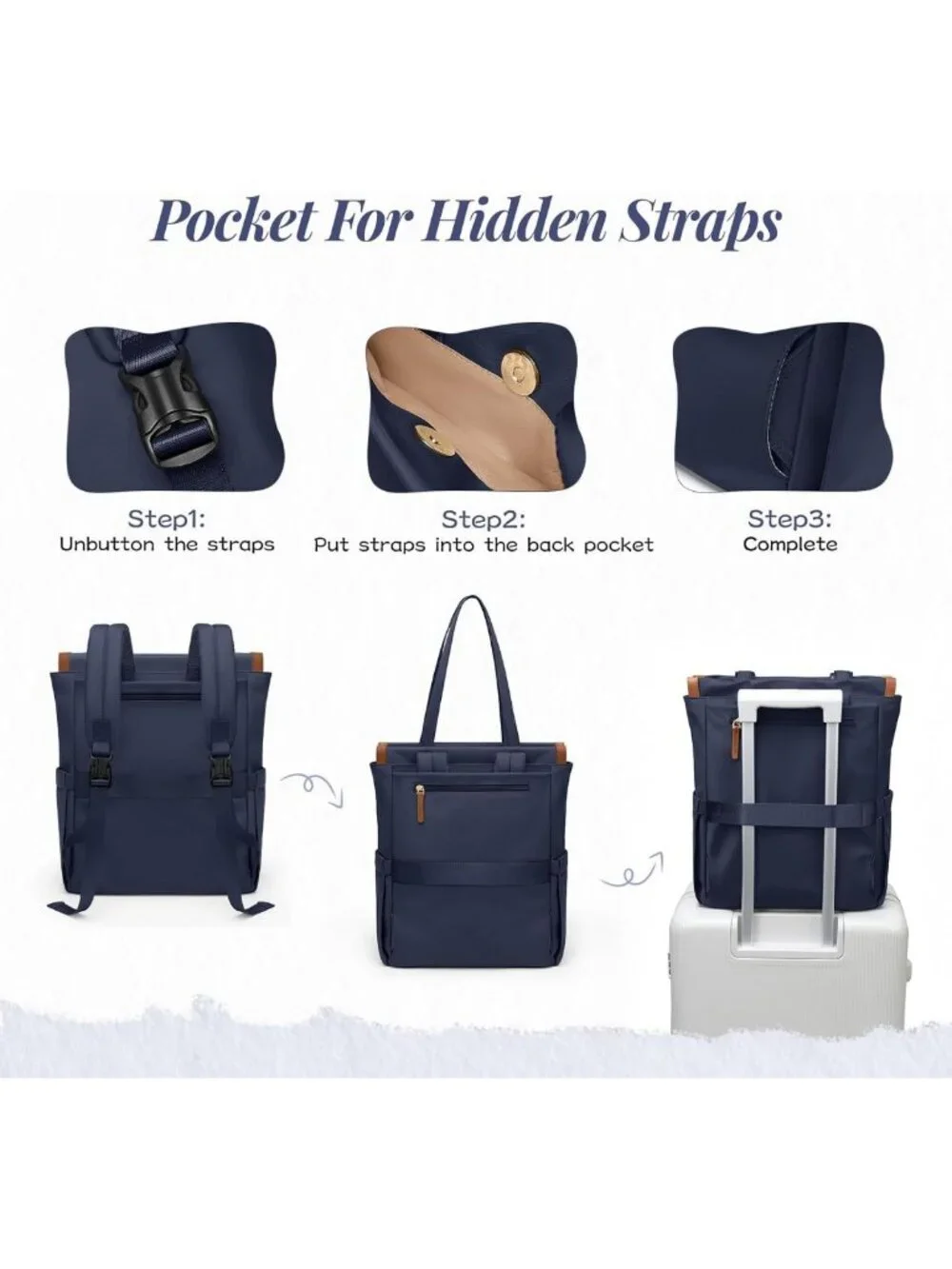 Convertible Laptop Backpack for Women | Casual Daypack Tote Bag for Work